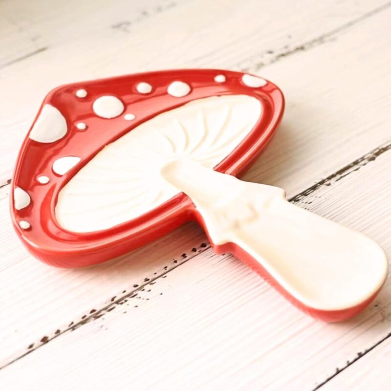 For Ceramic Utensil Holder Mushroom Spoon Rest: Stove Top & Kitchen Counter - Cute