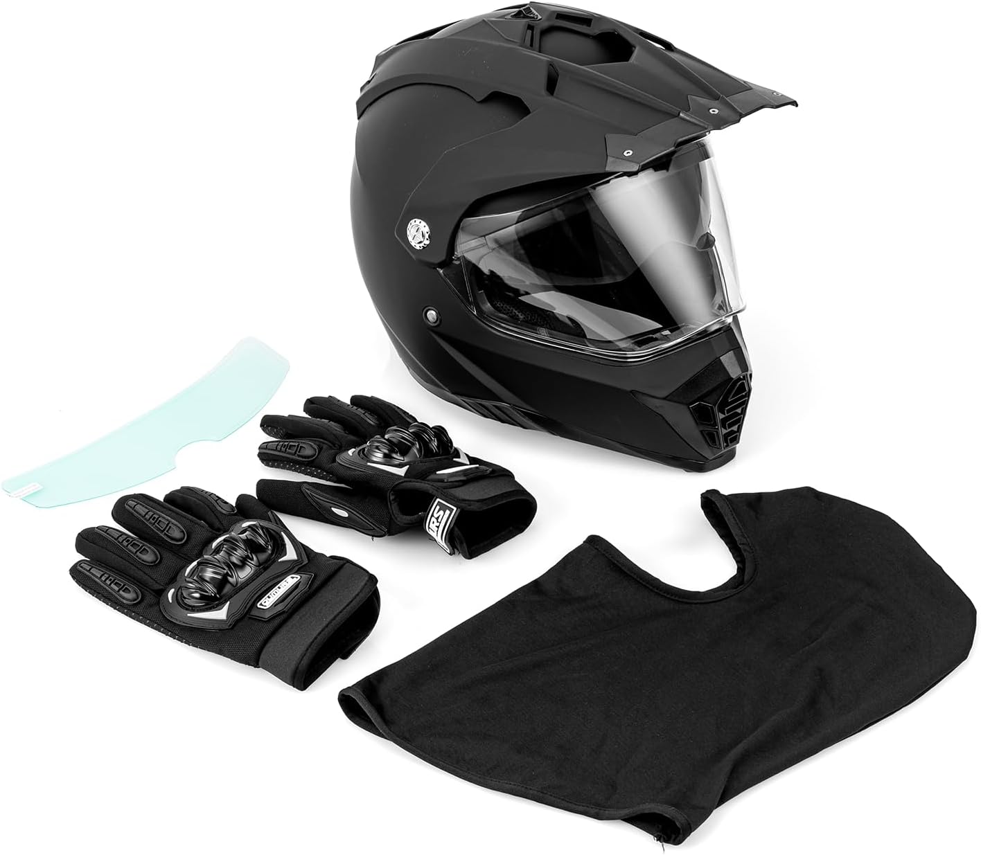61EQ72UFirL._AC_SL1500_.jpg Off Road Motorcycle Dual Sport Helmet Full Face Helmet Dual Visor Dirt Bike ATV Motocross Helmet with Mask & Gloves for Unisex-Adult-Matte Black, XL - Image 5