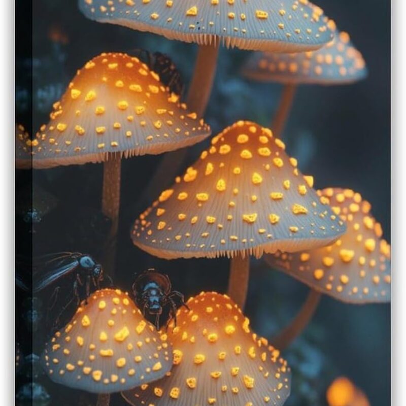 Goblincore Forest Wall Art – Whimsical Mushroom Poster – Nature Witchy Aesthetic Decor Print Poster Print Decorative Painting Canvas Wall Art Living Room Posters Bedroom Painting 16x24inch(40x60cm)