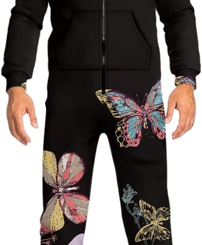Men Women Long Sleeve Jumpsuit, Women's Long Sleeve Rompers with Kangaroo Pockets, Sweater Adult Pajama with Hood