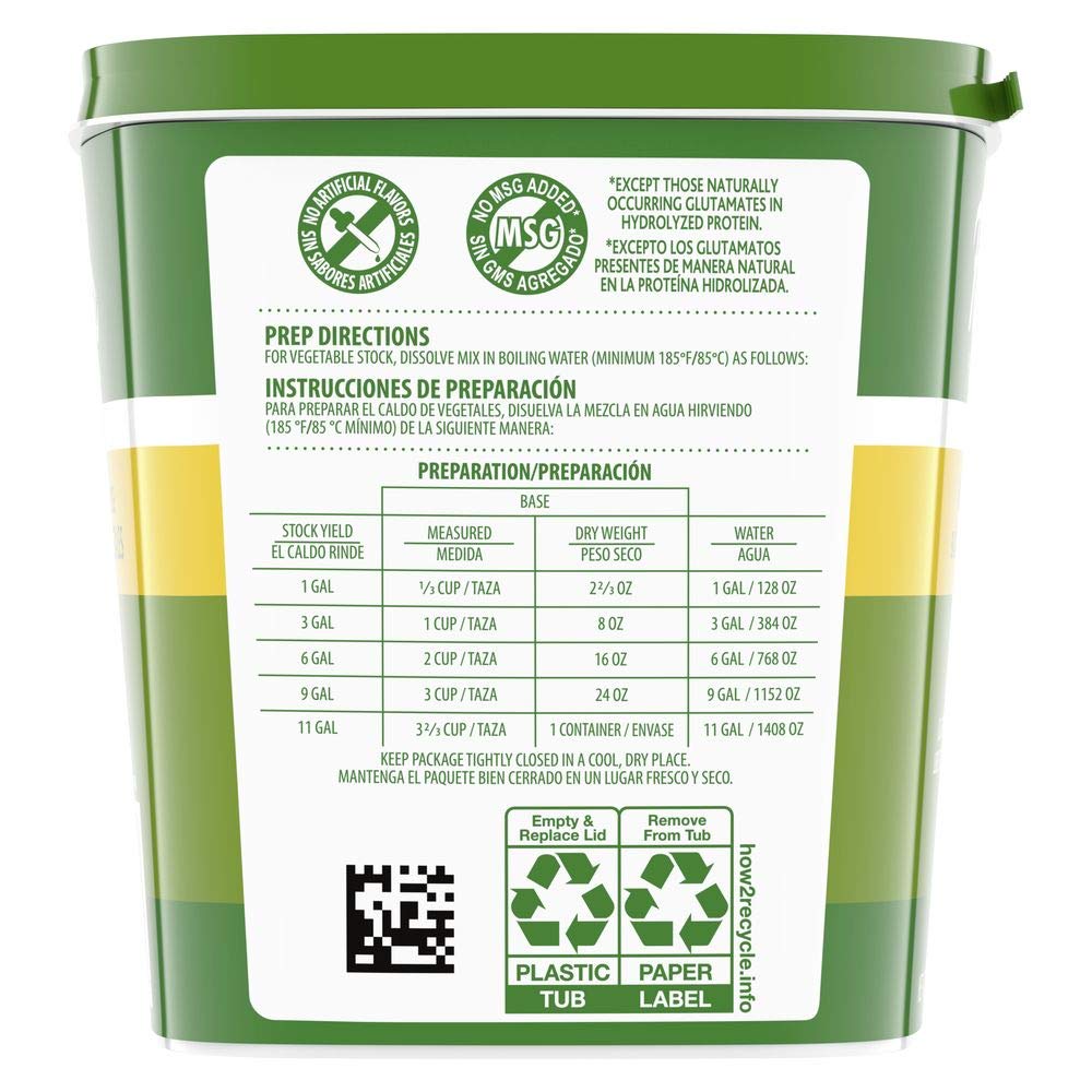 61KMN2hSJ6L._SL1000_.jpg Knorr Professional Select Vegetable Base Bouillon, Vegetarian, Gluten Free, No added MSG, 1.82 Pound (Pack of 6) - Image 5