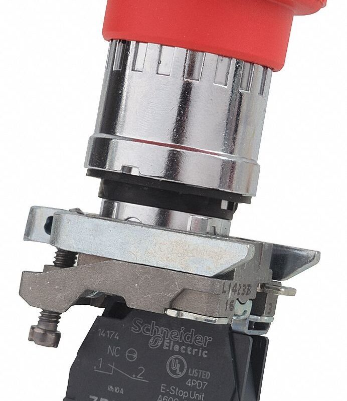 Schneider Electric Emergency Stop Push Button, Type of Operator: 40mm Mushroom Head, Size: 22mm, Action: Maintained Pus