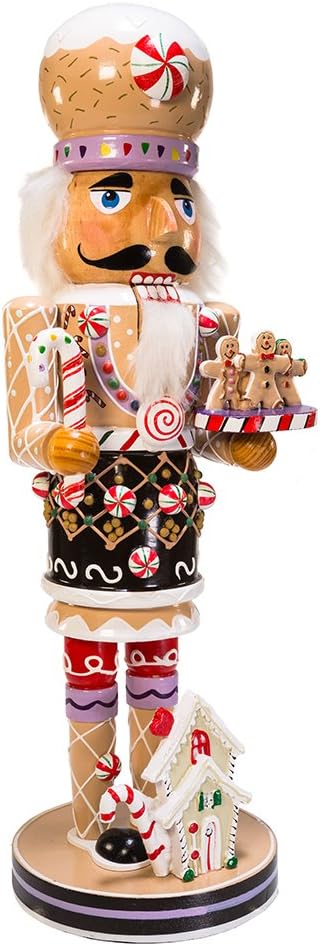 61P34Y9c6wL._AC_SL1000_.jpg Kurt Adler 16-Inch Wooden Gingerbread Christmas Nutcracker (Color May Vary),Brown/Beige