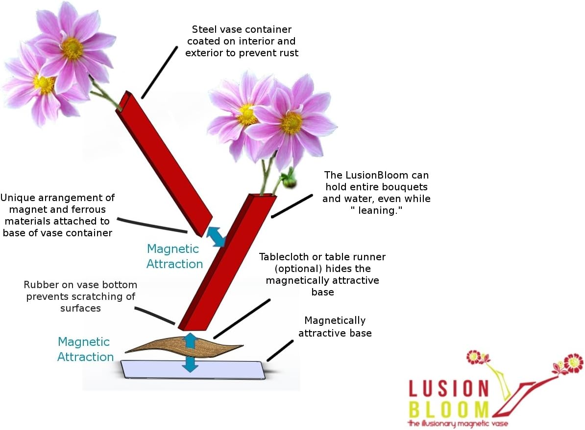 61SQ5UumBL._AC_SL1500_.jpg LusionBloom Illusionary Magnetic Vase (White 5 pcs) Modern Unique Wedding Boda Event Gift Flower Centerpiece for Table Boat Home Office Garden…