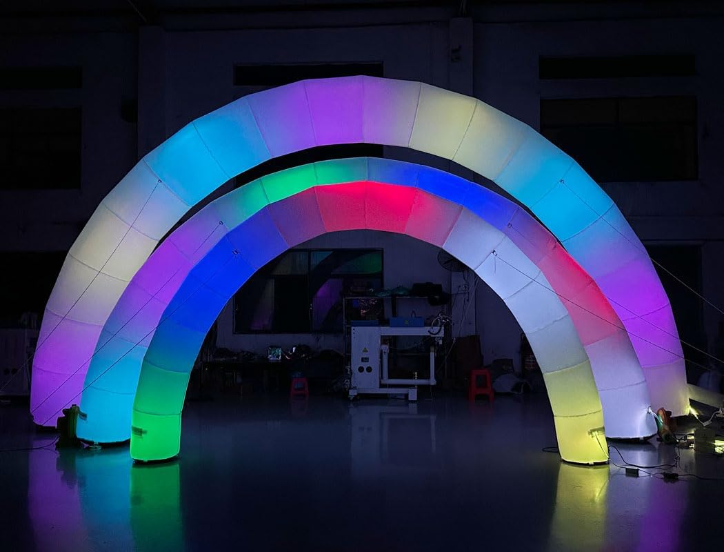 61T1MOBP7xL._AC_SL1050_.jpg 20ft Inflatable Color Changing Arch Blow up Promotional LED Lighting Arch with Blower Color Change Lighting Archway for Event Parties (Multicolor, 6m Width)