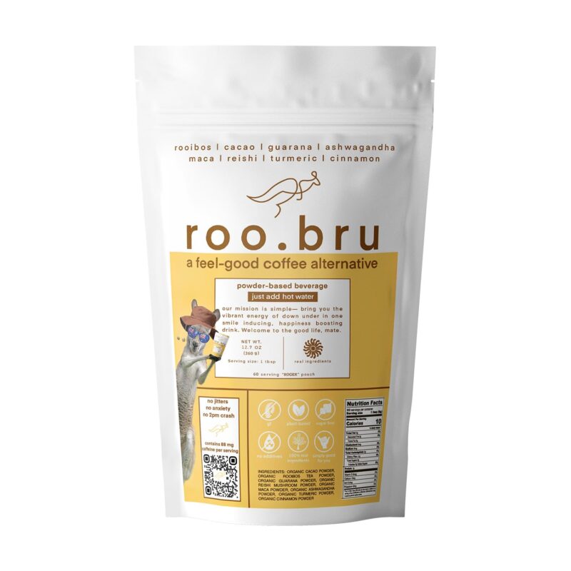 roo.bru | Healthy Coffee Alternative - Caffeine, Superfoods, nootropics & adaptogens for all-day energy, focus & performance (60 servings)