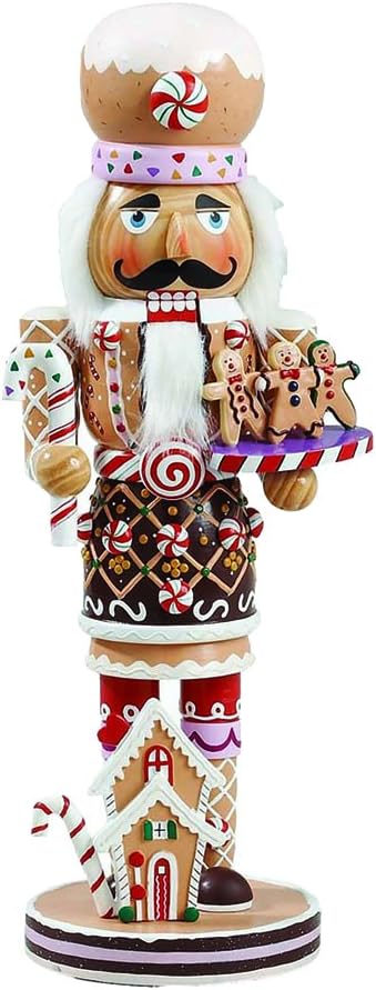 61V8ZxcUKwL._AC_SL1000_.jpg Kurt Adler 16-Inch Wooden Gingerbread Christmas Nutcracker (Color May Vary),Brown/Beige - Image 2