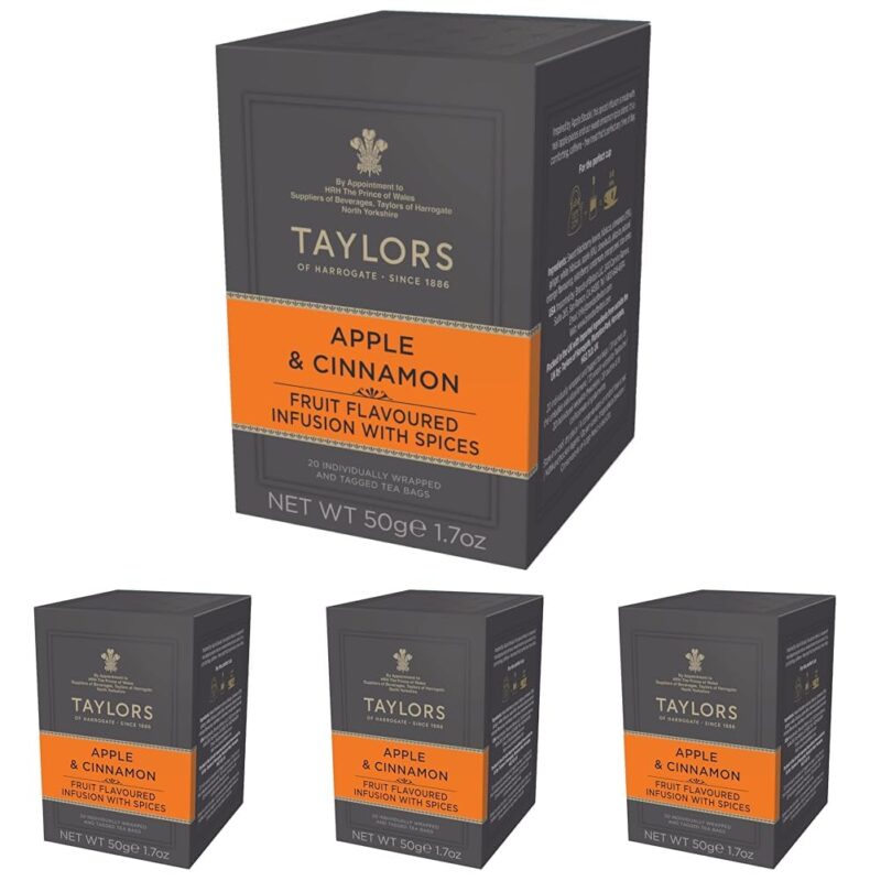 Taylors of Harrogate Apple & Cinnamon Herbal Tea, 20 Count (Pack of 24)