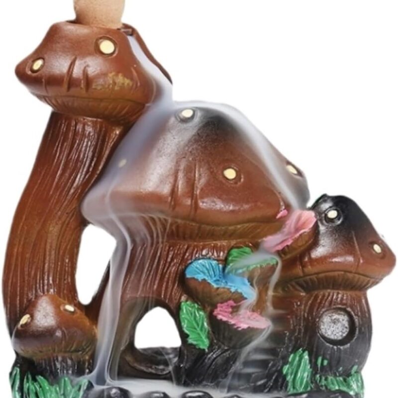 Incense Holder, Resin Mushroom House Inverted Smoked Incense Burner Creative Agarwood Furnace Home Ornaments Elegant
