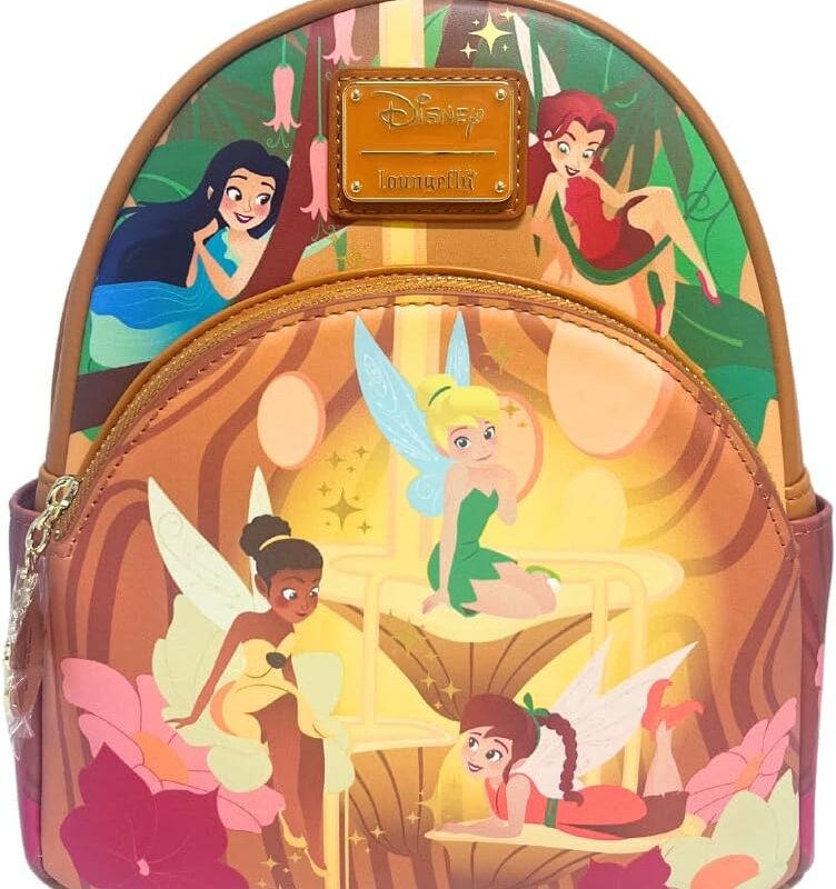 Loungefly Exclusive Disney Tinker Bell Pixie Hollow Fairies Glow in the Dark Mini Backpack