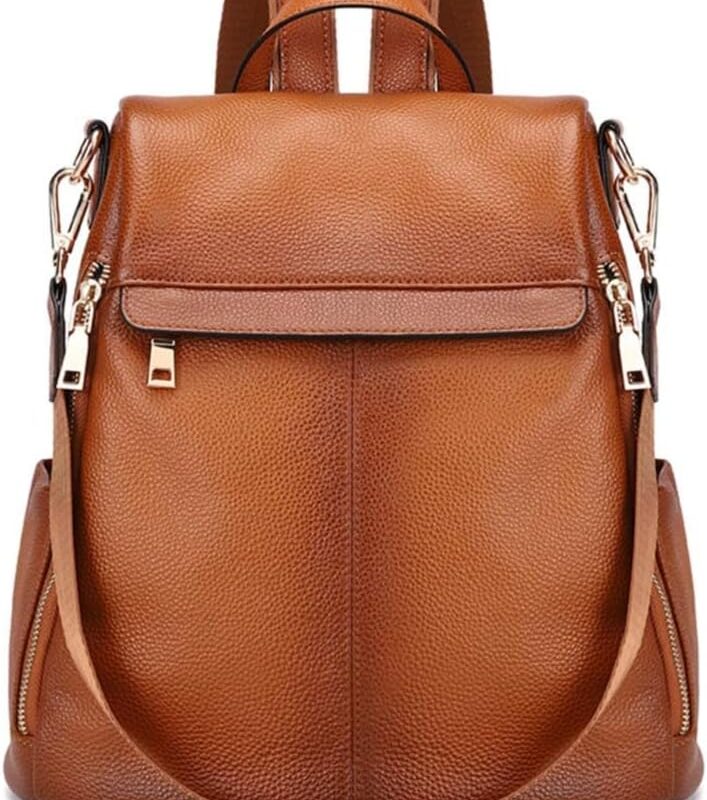 Kattee Women's Anti-Theft Backpack Purse Genuine Leather Shoulder Bag Fashion Ladies Satchel Bags
