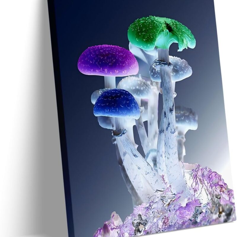 Framed Art poster Mushroom poster Fantasy Art poster Fantasy Mushroom print Brightly colored mushroom wall art Modern aesthetic decoration Office Home School Hotel wall decoration 20x30 framed