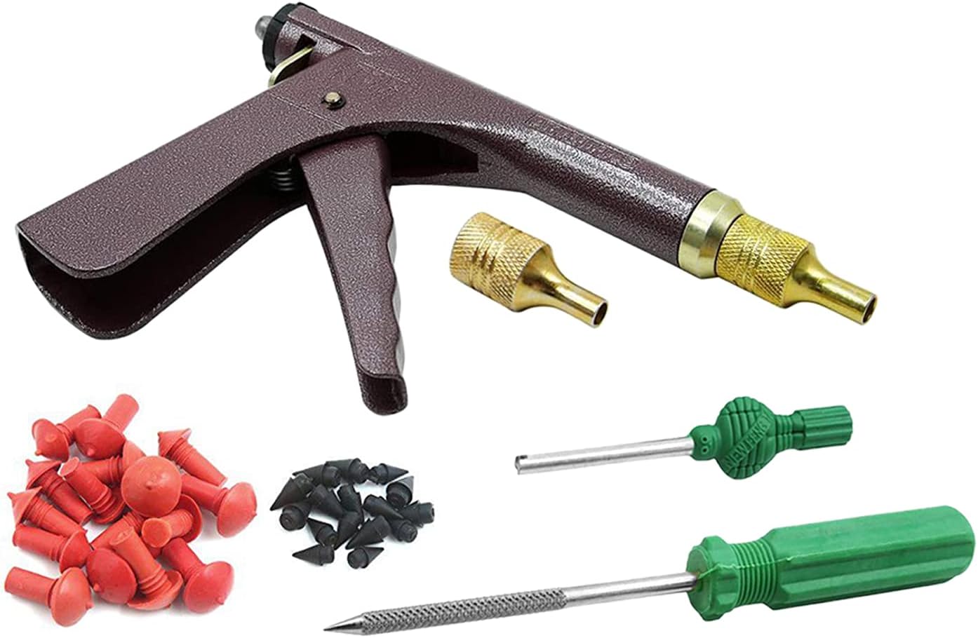 61lGLn6pOYS._AC_SL1500_.jpg VideoPUP Tire Plug Gun Repair Kit, Motorcycle Mushroom Tire Plug Kit Tubeless Wheel Vacuum Tyre Repair Tool Kit for Motorcycle Dirt Bike ATV Lawn Mower - Image 4