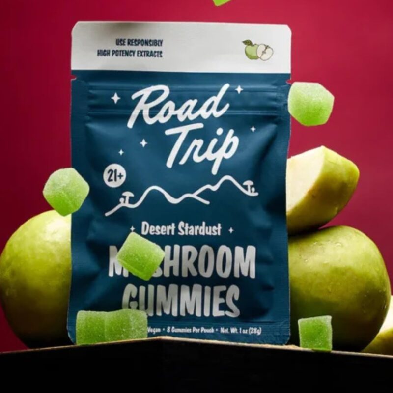 Desert Stardust Mushroom Gummies- 20:1 Lions Maine Mushroom Blend - Proprietary Nootropic Blend- Blue Raspberry- 8 Gummies Per Bag- 2 Pack (Green Apple +, Green Apple +)