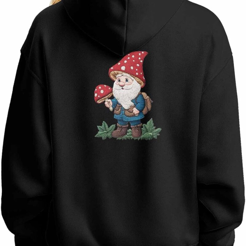T&H XHome Womens Casual Hoodies Graphic Pullover Sport Hoodie Gnome Mushroom Leaves Cozy Oversized Pockets Hooded Sweatshirt