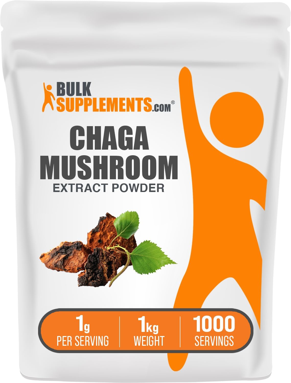 61pWO8mJ3PL._AC_SL1500_.jpg BulkSupplements.com Chaga Mushroom Extract Powder - Mushroom Supplement, from Chaga Mushrooms - 1000mg of Chaga Powder Extract per Serving, Gluten Free (5 Kilograms - 11 lbs)