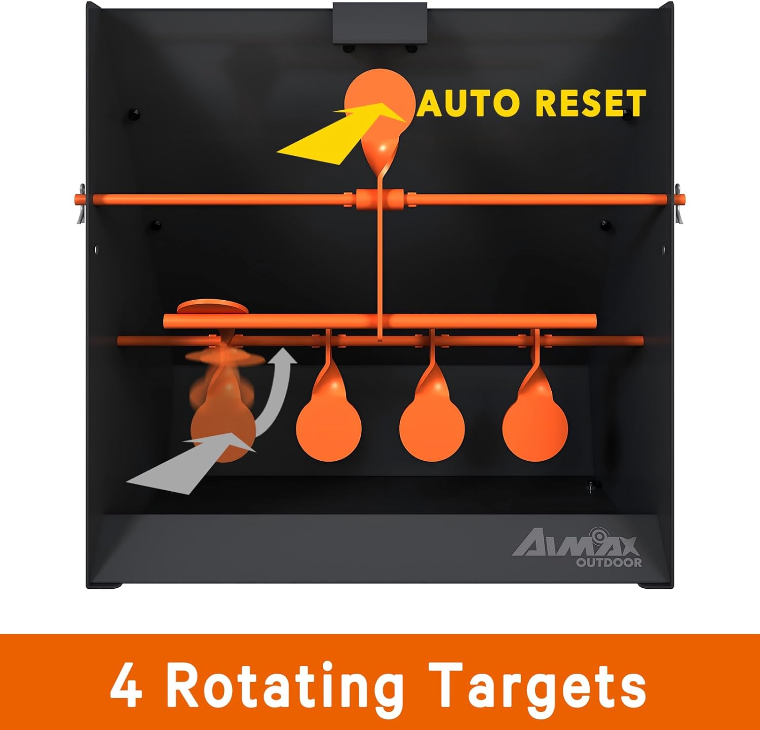 61wTkRb5L3L._AC_SL1500_.jpg Pellet Gun Target Trap with Center Shot - 12pcs Paper Targets and 4 Resetting Metal Shooting Targets for Airgun, Rifle, Rimfire, Perfect for Backyard, Outdoor, Indoor Shooting Practice - Image 2