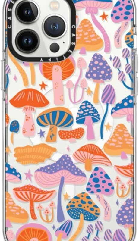 CASETiFY Clear iPhone 13 Pro Max Case [Not Yellowing / 6.6 ft. 3X Military Grade Drop Protection/Magsafe] - Magic Mushrooms - Clear