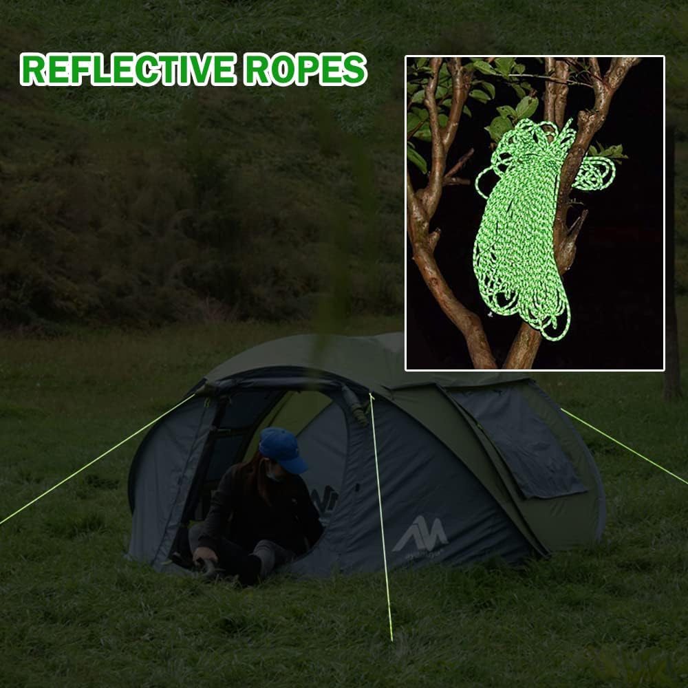 61z80ANIKYL._AC_SL1000_.jpg 4 Person Pop Up Tents for Camping - AYAMAYA Waterproof Instant Family Tents with Skylight & Removable Rainfly, Upgraded Large Size with 2 Doors -Automatic Easy Setup Beach Tent with Poles - Image 8