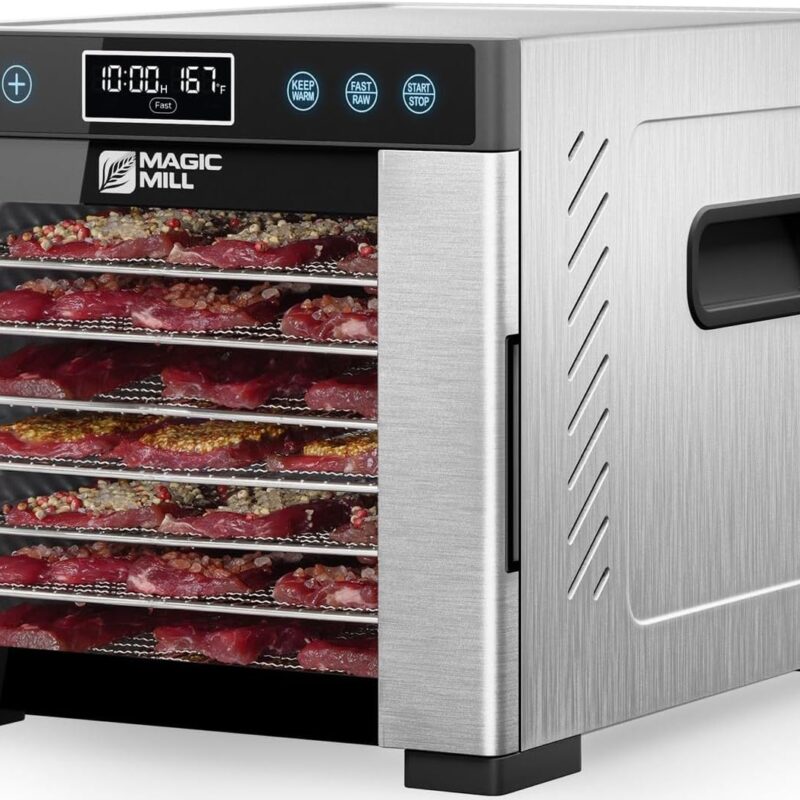 71-nfeQcX7L._AC_SL1463_.jpg Magic Mill Pro 7-Tray Stainless Steel Food Dehydrator | Digital Timer & Temperature Control, Keep Warm Function, ETL Approved (Renewed)