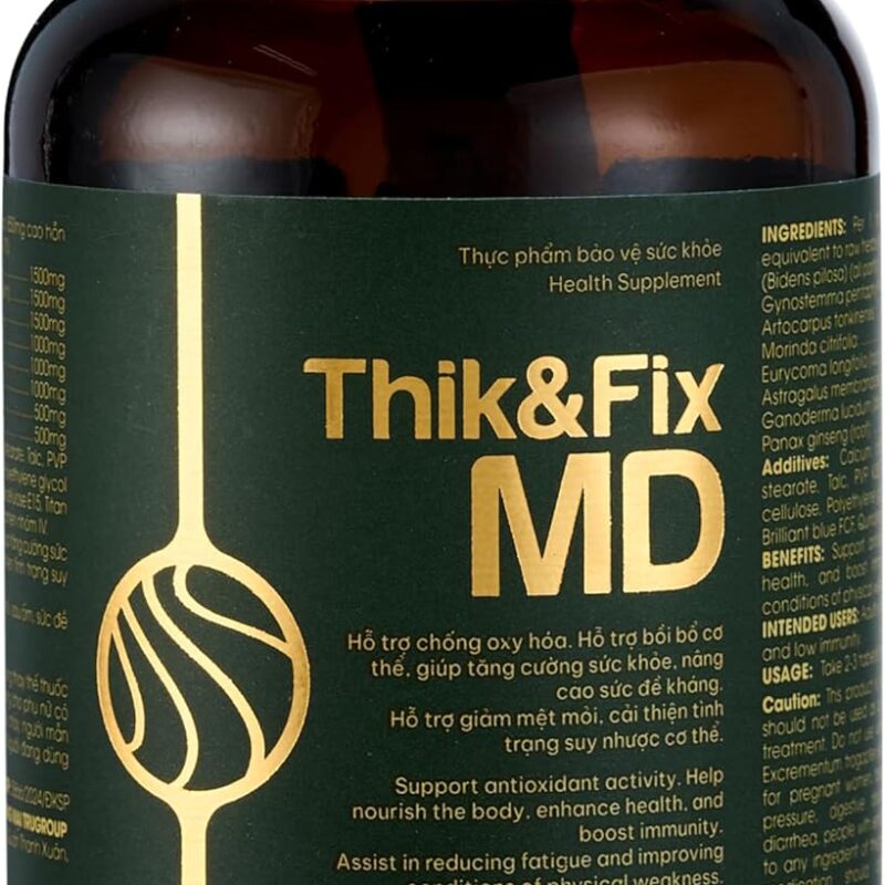 Thik&Fix MD Immune Support Supplement with Natural Herbs, Ginseng Extract & Reishi Mushroom, Supports Overall Wellness & Energy Levels, for Men & Women, 60 Softgels.