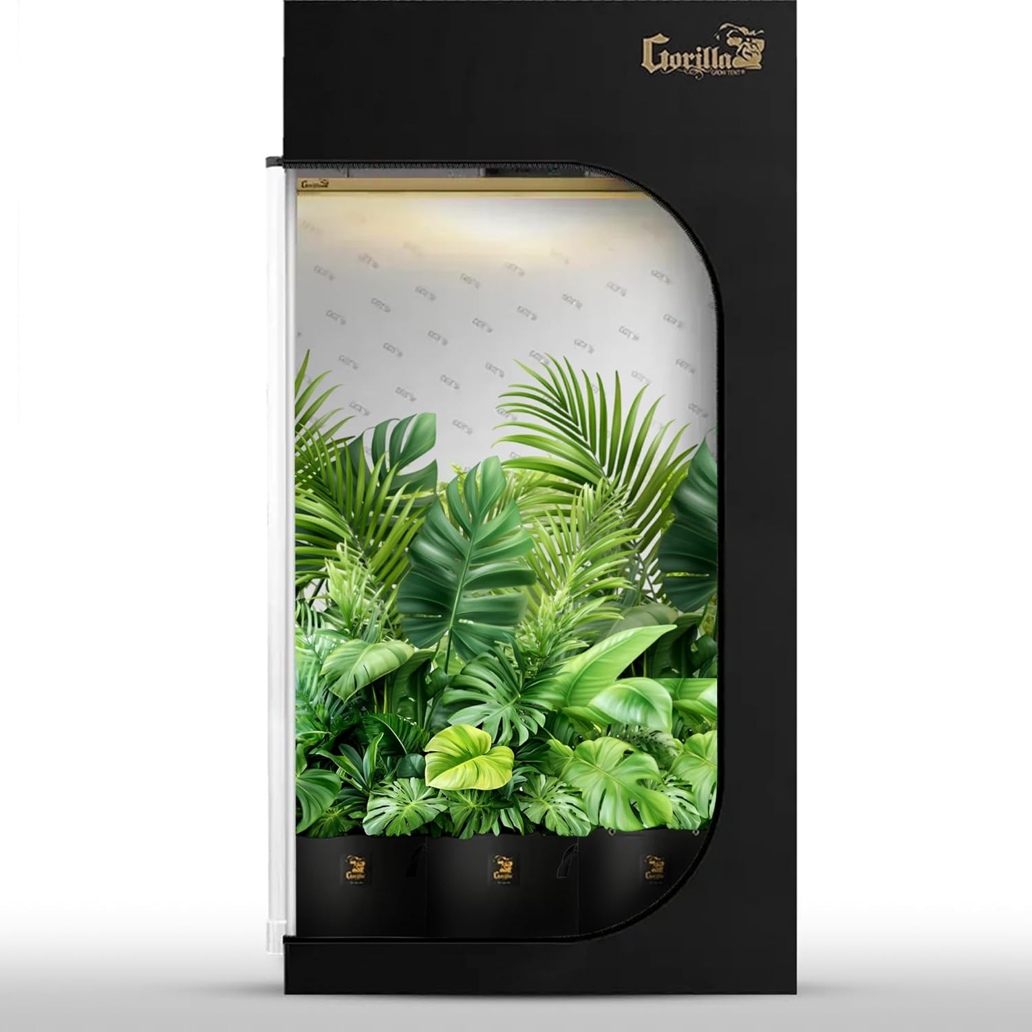 715KM9vrnL._AC_SL1500_.jpg Gorilla Grow Tent 2 x 4 x 6'11" - Tallest Fixed Height Premium Indoor Grow Tent, Thickest & Most Durable Gorilla Canvas, Strongest w/ 300lb Hang Capacity, Hydroponic Tent w/Optional Accessories