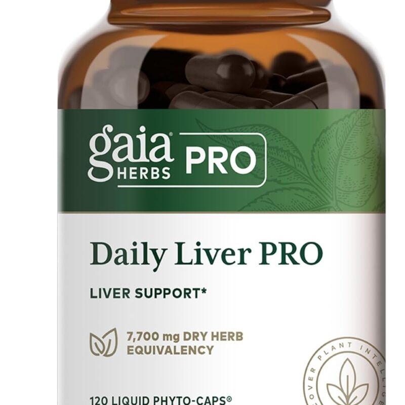 Gaia Herbs Pro Daily Liver Pro - Natural Liver Support - with Milk Thistle, Licorice Root, Turmeric Root & More - Vegan, Organic & Gluten-Free - 120 Liquid Phyto-Caps (60 Servings)
