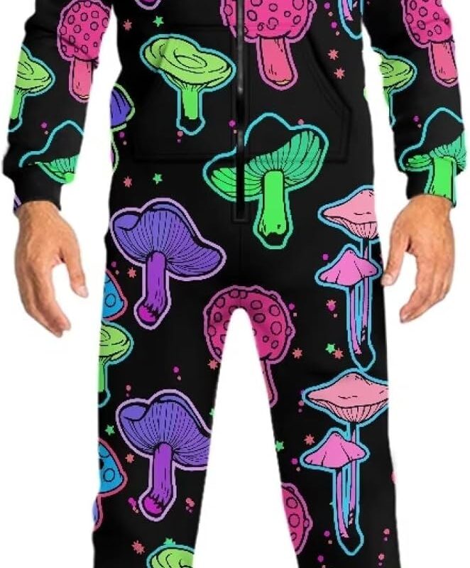 JEOCODY Adult Unisex Onesie Pajamas Long Sleeves Sleepwear with Pockets