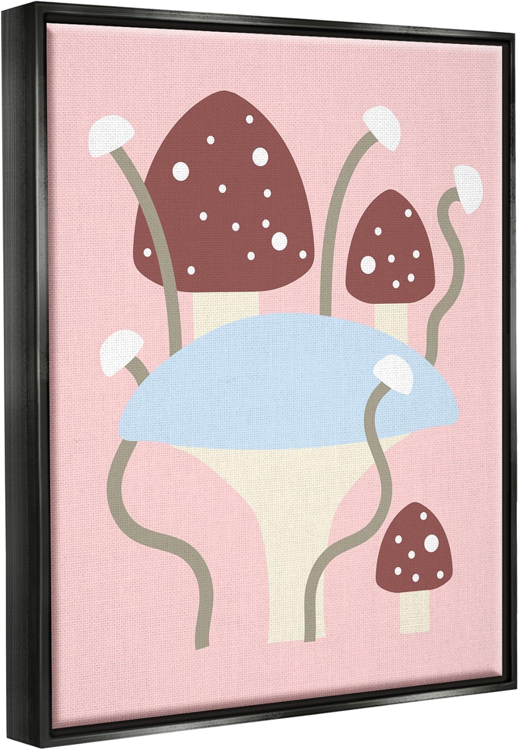 718hb8nA-AL._AC_SL1500_.jpg Stupell Industries Fun Mushrooms on Pink Framed Floater Canvas Wall Art by Lil' Rue - Image 3