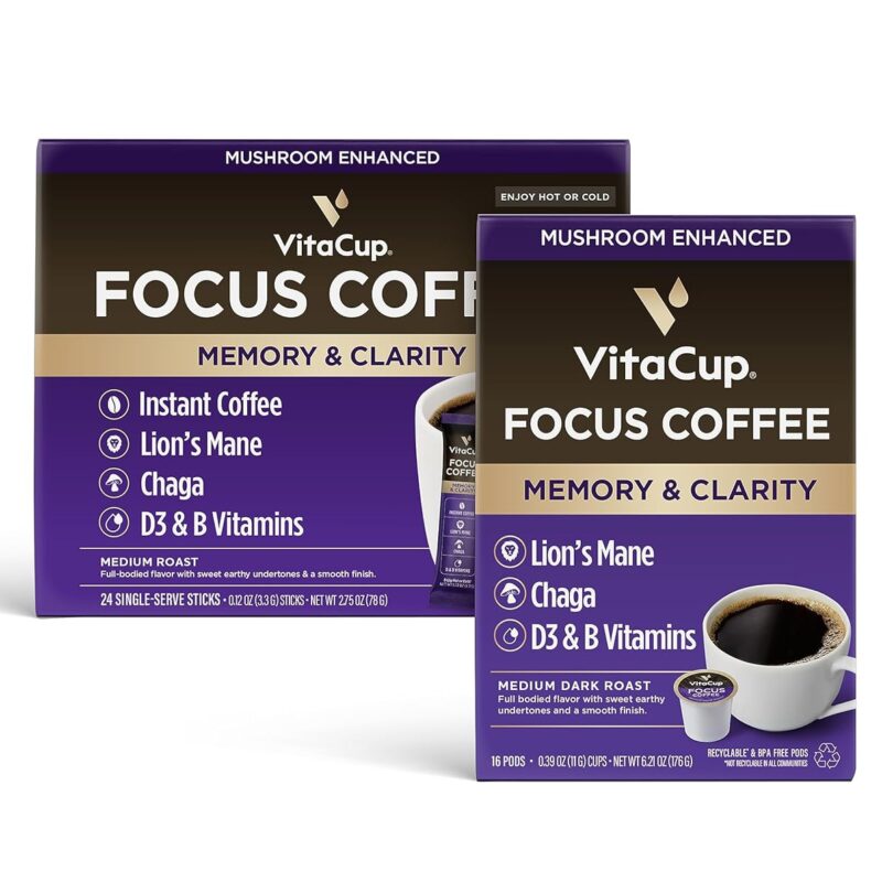 VitaCup Instant Focus Coffee 24ct & Focus Coffee Pods 16ct