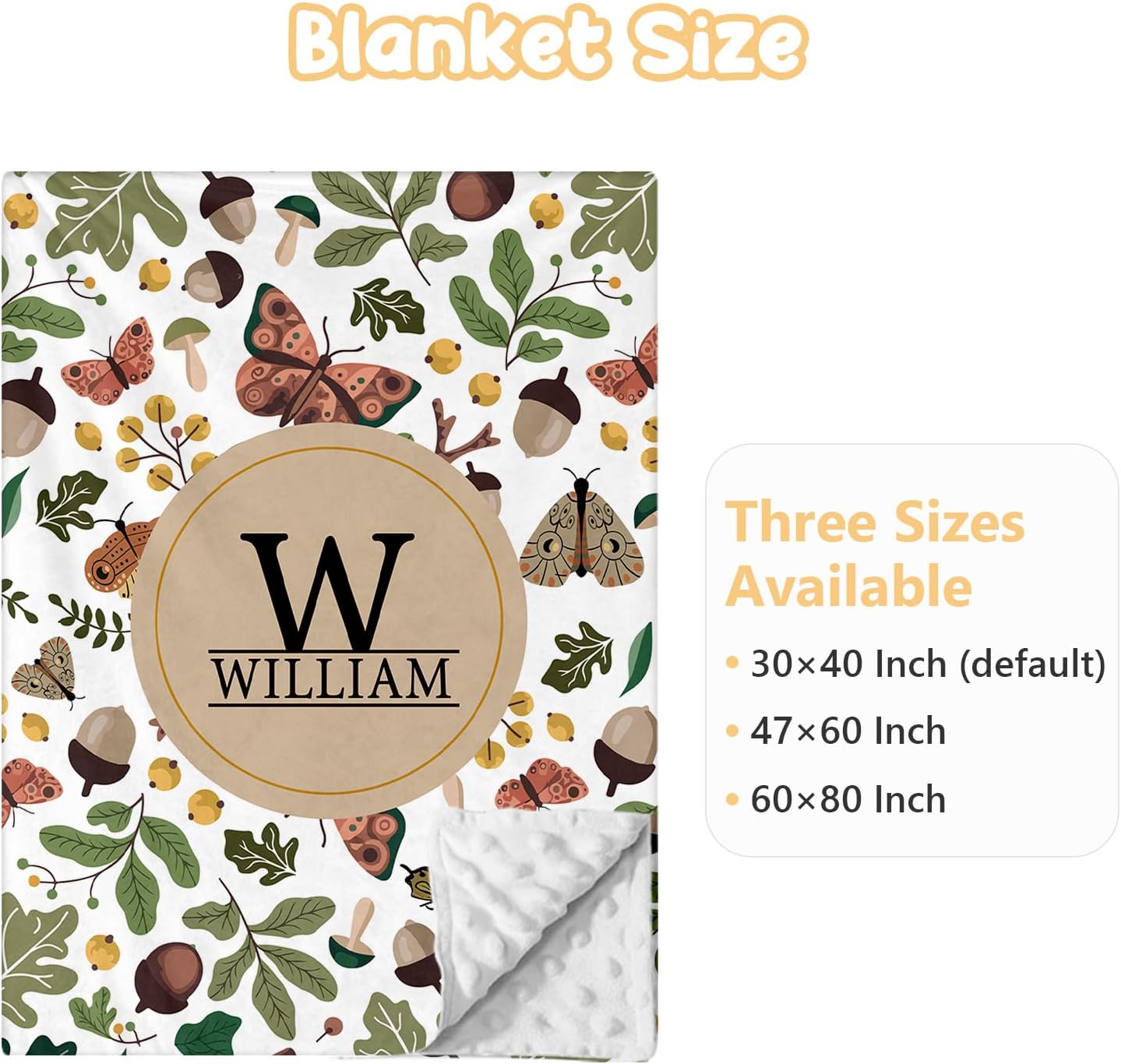 719b9pxsVqL._AC_SL1500_.jpg Personalized Baby Bedding Set - 3 Pcs Custom Name Nursery Bedding Sets, Double Layer Toddlers Bedding Set for Baby Girls Boys, Mushroom Infants Bedding Set, Customized Gifts for Kids Newborns - Image 6