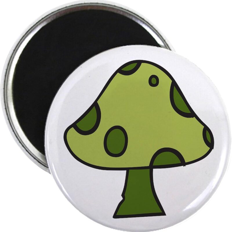CafePress Green Mushroom Magnets 2.25" Magnet (100 pack)
