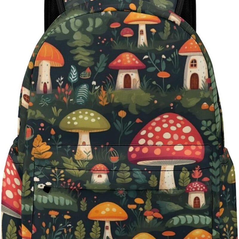 Mushroom Backpack Lightweight Laptop Backpack Casual Daypack Computer Bag for School Travel