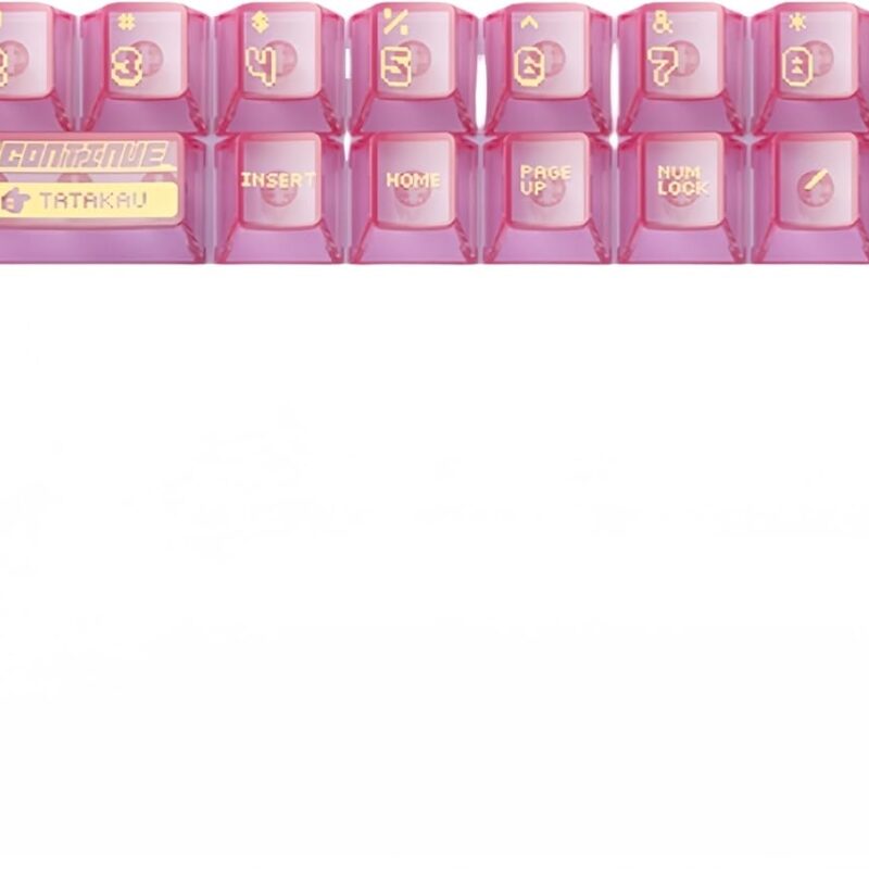 Pink Clear Keycaps Anime Girl 23 Key Keycap Set Transparent keycaps Cherry Profile for Mechanical Keyboard Key Cap (23 Key Pink PC Set- Screen Print)