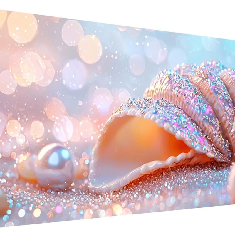 Diamond Art Kits for Adults, 5D Conch Diamond Painting Kits for Beginners, DIY Romantic Paint by Numbers for Adults, Full Drill Crystal Cross Stitch Embroidery Crafts for Home Decor, 120x50cm O-69