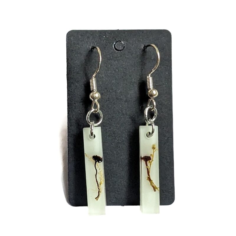 Real Mushroom Resin Crystal Earrings - Glow-in-the-Dark - EXTRA Small - Nature Lover Terrarium