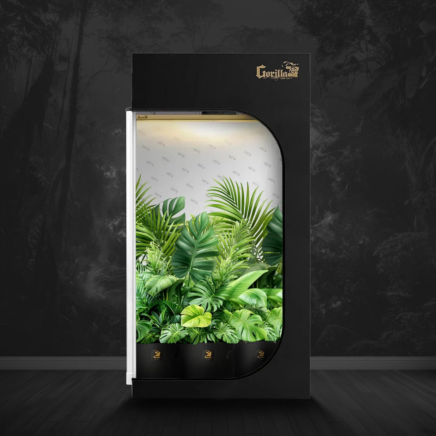 71McKAwI7L._AC_SL1500_.jpg Gorilla Grow Tent 2 x 4 x 6'11" - Tallest Fixed Height Premium Indoor Grow Tent, Thickest & Most Durable Gorilla Canvas, Strongest w/ 300lb Hang Capacity, Hydroponic Tent w/Optional Accessories - Image 2