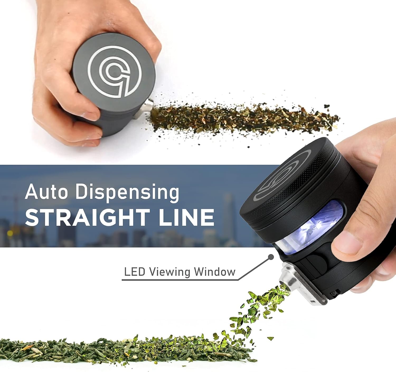 71NTHnvriPL._AC_SL1500_.jpg Tectonic9 Herb Grinder Automatic Electric Herbal Spice Dispenser Large 2.5" Aluminum Alloy (Grey), For Home & Kitchen Only - Image 6