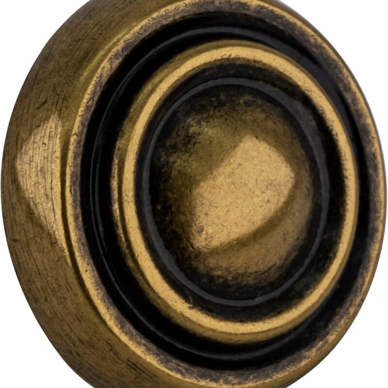 BRIXWELL BXB6031O77-XCP20 Traditions Mushroom Kitchen Cabinet Knob 1-3/16" Dia Burnished Brass - Pack of 20