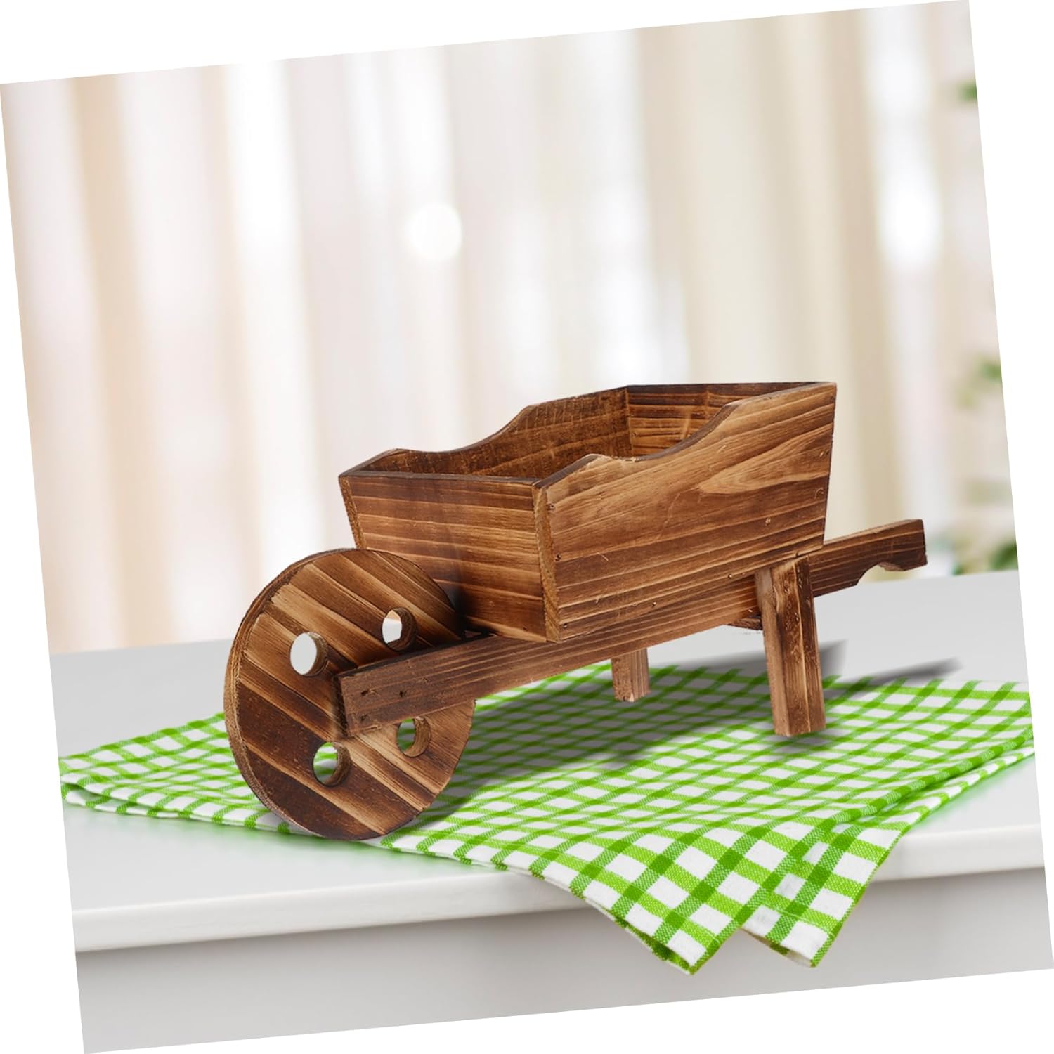 71QCuKQ8xvL._AC_SL1500_.jpg Outdoor Decorations for Garden Wooden Cart Flowerpot Creative Fleshy Combination Plant Pot Shop Window Garden Decoration Ornamental Wheelbarrow Planter - Image 7
