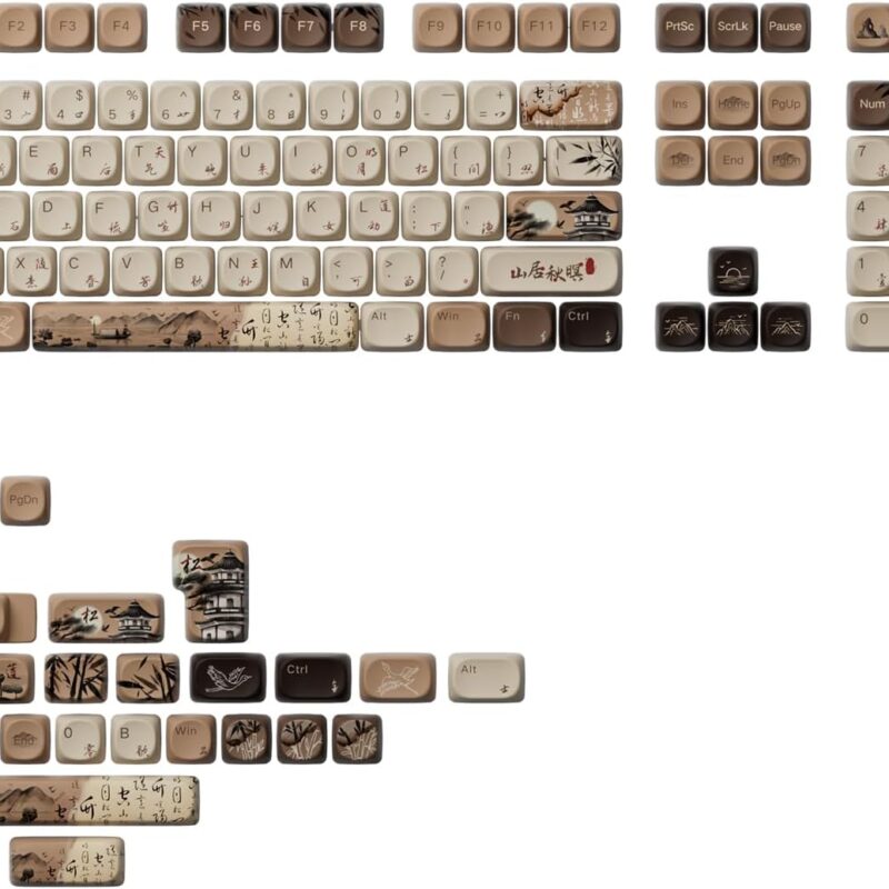 Akko PBT Keycaps Set, Mountain Seclusion MOA Profile 140-Key PBT Keycaps for Mechanical Keyboards