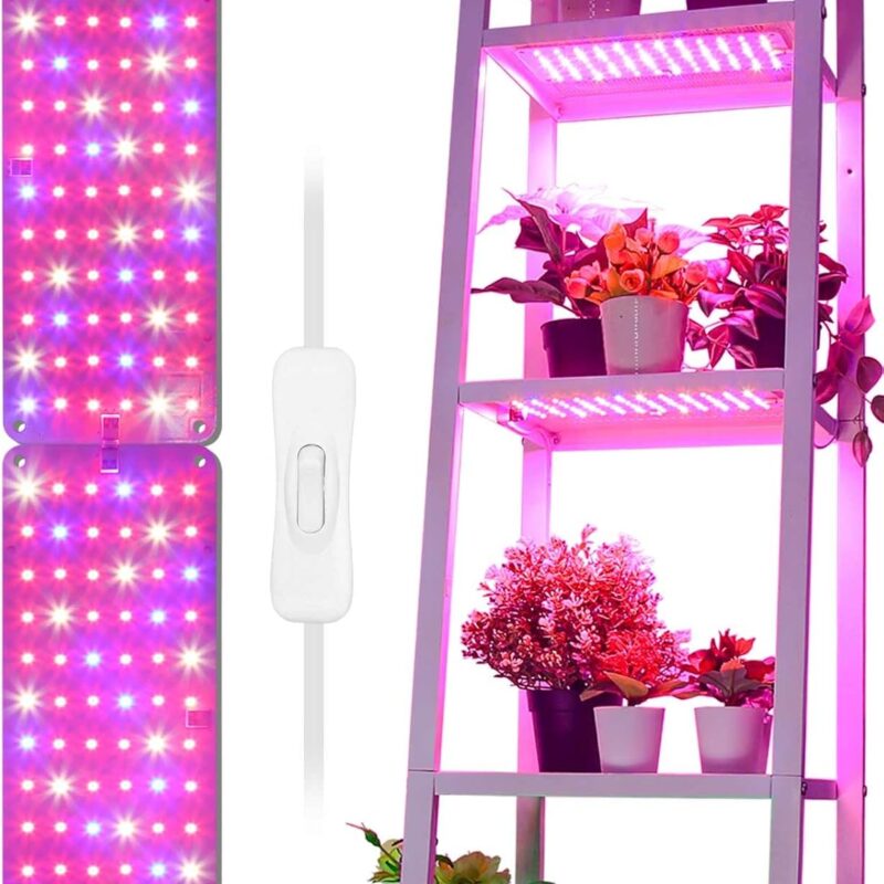 DOMMIA Grow Lights for Indoor Plants, Ultra-Thin Plant Light Invisible Under Cabinet, Full Spectrum Grow Lights with 144 LEDs, LED Grow Light Strip for Indoor Garden Greenhouse Hydroponic Houseplants