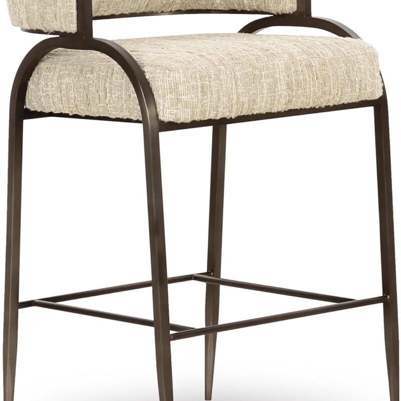 Tatum Cream Textured Boucle Counter Stool