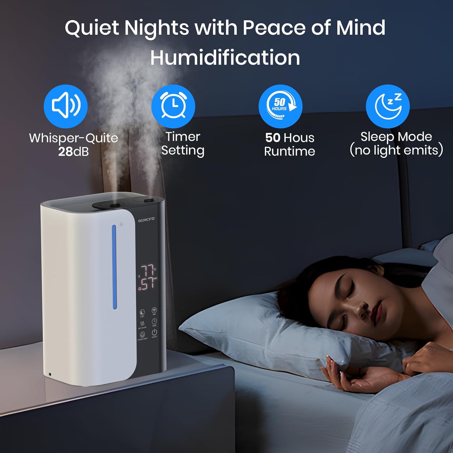 71TLZ5gSIVL._AC_SL1500_.jpg Cool Mist Humidifiers for Bedroom and Plants & Baby, Top Fill 5L Large Room Smart Humidifier for Home Nursery, 28 dB Quiet 50H Runtime Bedroom humidifier with Essential Oils - Image 4