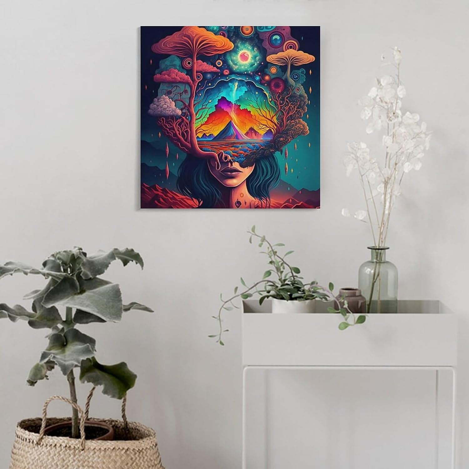 71UPmGSkNrL._AC_SL1500_.jpg Psychedelic Mushroom Art Poster (6) Room Aesthetic Poster Print Art Wall Painting Canvas Posters Modern Bedroom Decor 20x20inch(50x50cm) - Image 4