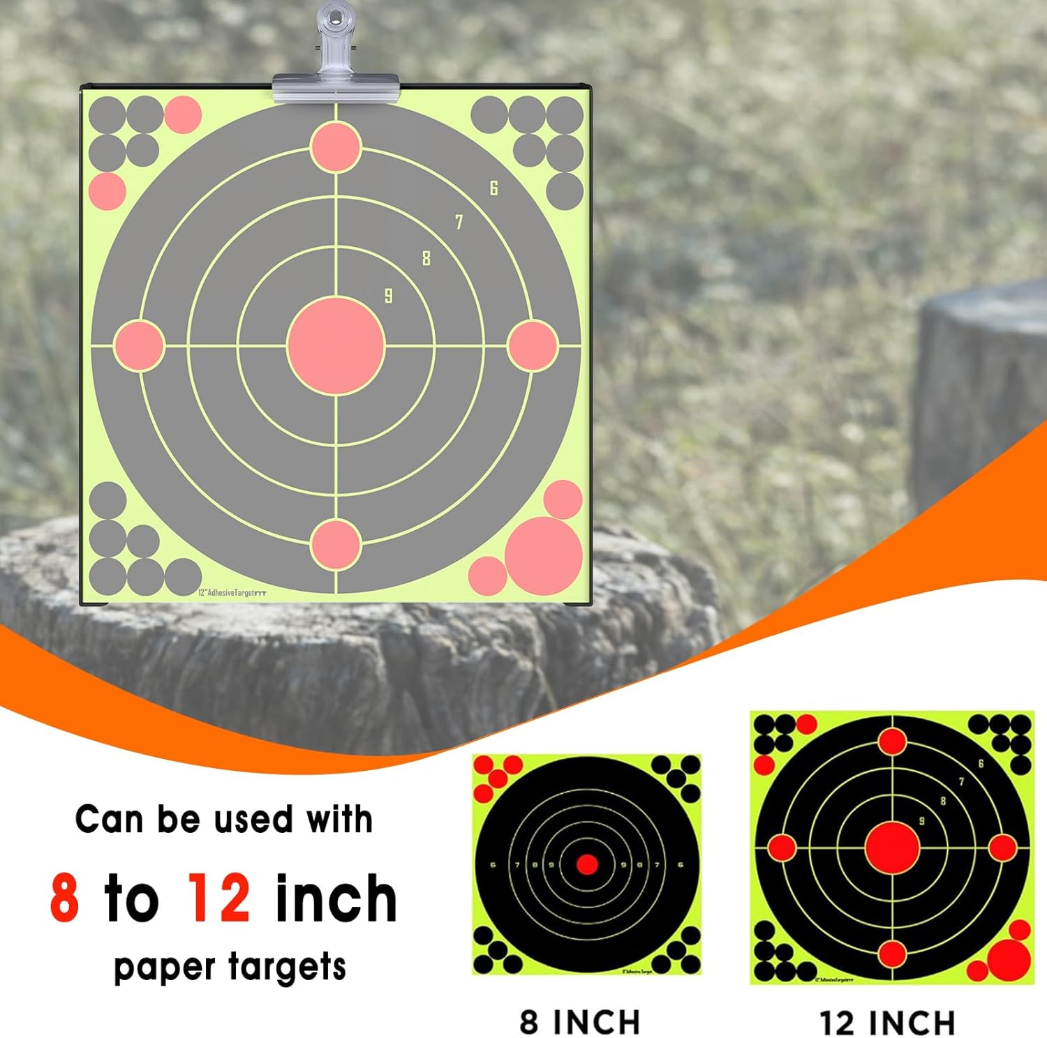 71UQZ4rB6jL._AC_SL1500_.jpg Pellet Gun Target Trap with Center Shot - 12pcs Paper Targets and 4 Resetting Metal Shooting Targets for Airgun, Rifle, Rimfire, Perfect for Backyard, Outdoor, Indoor Shooting Practice - Image 3