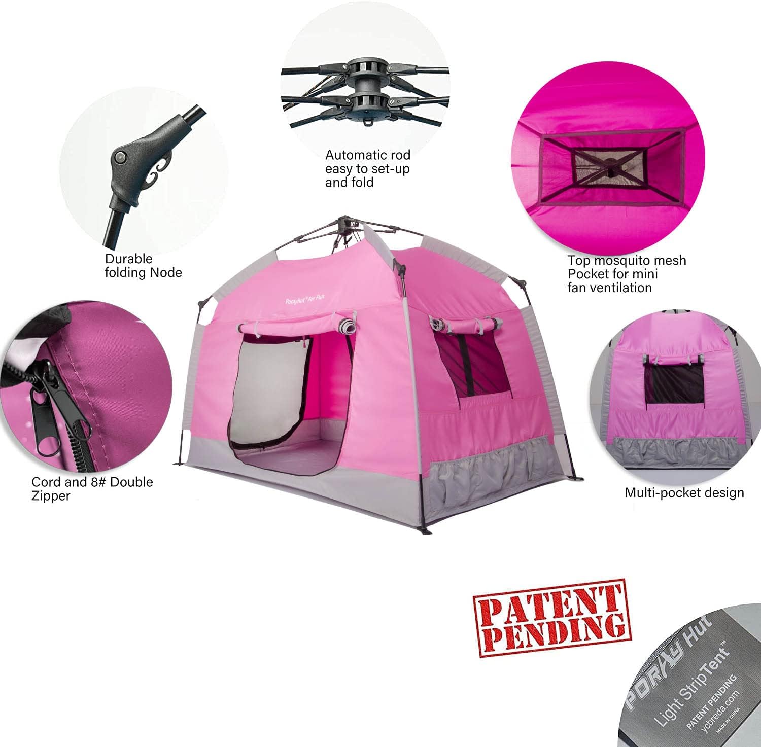 71UhC-sj5L._AC_SL1500_.jpg Kids Play Tent-Portable Playhouse Children House -Easy Set up Indoor Outdoor with Carry Bag for Kids-Light Strip Design for Night use -Space for Children and Parents-Birthday - Image 2