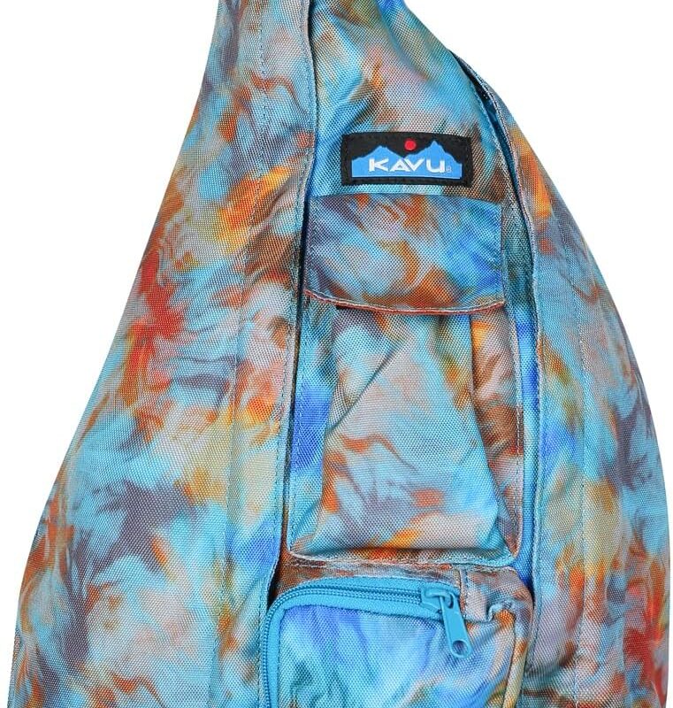 KAVU Original Rope Sling Bag with Adjustable Rope Shoulder Strap - Ocean Potion