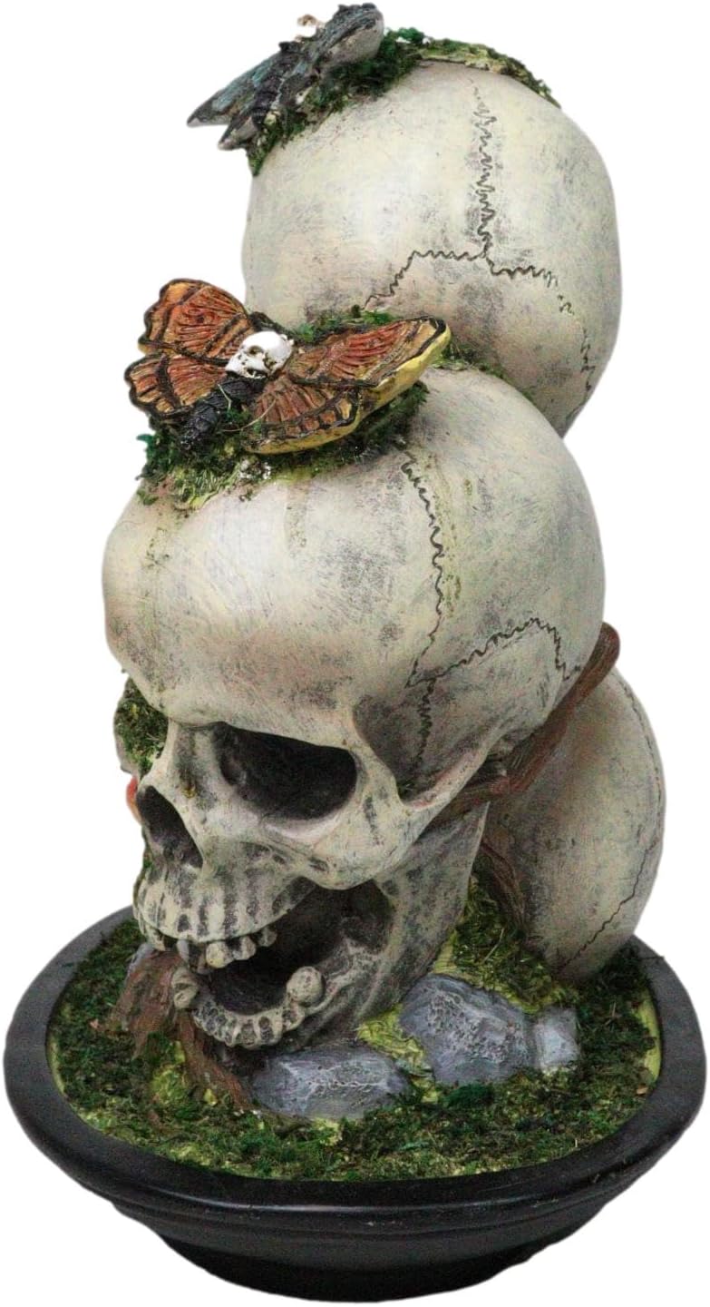 71Yptsc7xeL._AC_SL1500_.jpg Ebros Gift Day of The Dead Death Moths Toadstool Mushrooms and Moss Fungi Trio Skulls Figurine 10.5" H Skeleton Macabre Alchemy Gothic Ossuary Skull Accent - Image 6