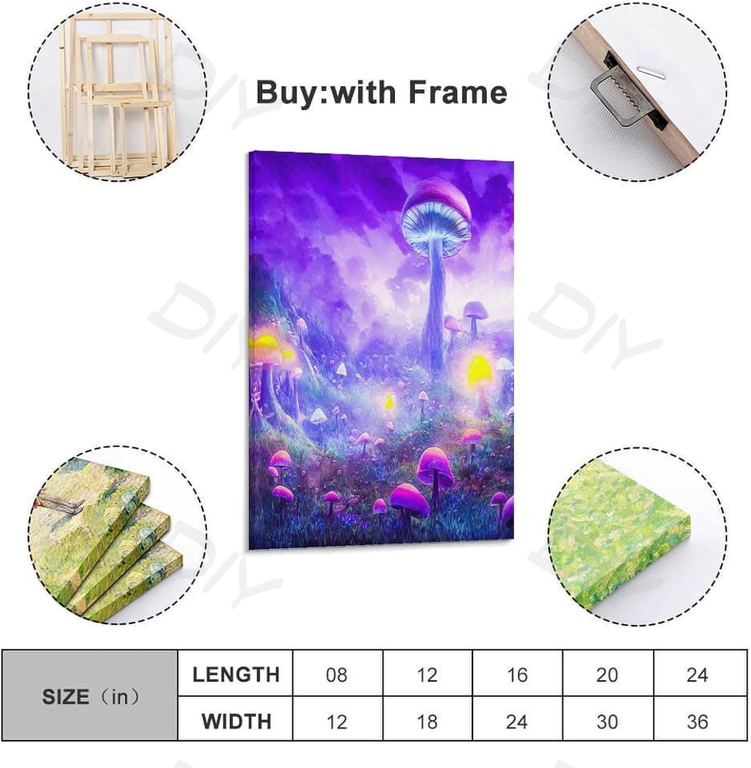 71ZfrUR1ReL._AC_SL1500_.jpg Funny Trippy Mushroom Custom Poster Art Poster Posters For Room Posters For Men Poster Board Wall Ar Poster Decorative Painting Canvas Wall Art Living Room Posters Bedroom Painting 16x24inch(40x60cm) - Image 2